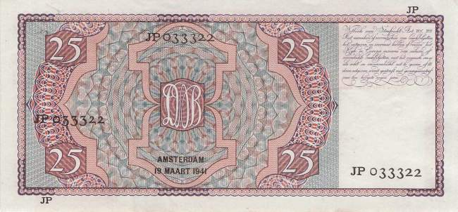 25 Gulden p50 19 3 1941